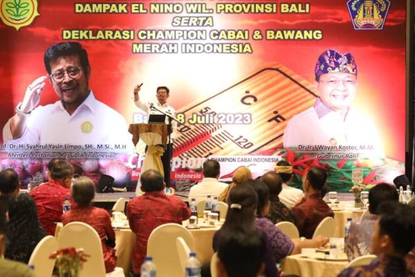 Menteri Pertanian Syahrul Yasin Limpo menyebutkan petani champion memiliki peran penting dalam upaya Indonesia menghadapi iklim ekstrim El Nino.&nbsp;