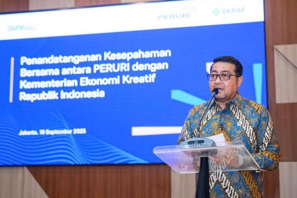 Kementerian Ekonomi Kreatif (Ekraf) dan Perum Peruri resmi berkolaborasi untuk memperkuat ekosistem ekonomi kreatif Indonesia melalui digitalisasi dan perlindungan HaKI.
