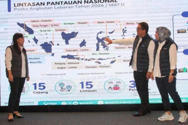 Secara nasional, ASDP melayani 320 lintasan penyeberangan