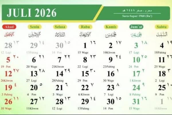 30 Juli 2026, Cek Daftar Peringatan Hari Ini