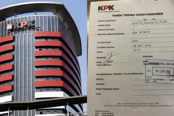 Laporan dari Amanah Rakyat Indonesia (AMATIR) tersebut telah diterima oleh Direktorat Pengaduan Masyarakat (Dumas) KPK pada 8 Juni 2026.