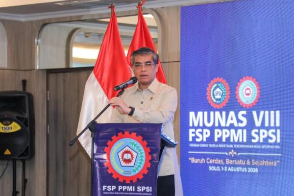 Menaker Yassierli memaparkan berbagai langkah pemerintah untuk memperkuat kesejahteraan, pelindungan, dan kompetensi pekerja