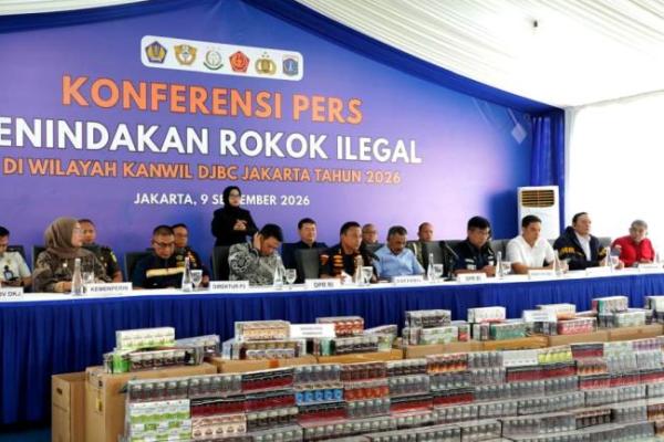 Sebanyak 10.783.800 batang rokok ilegal diamankan dalam rangkaian penindakan di Jakarta