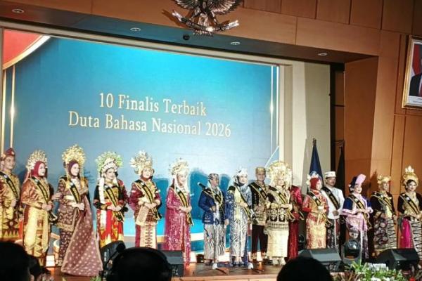 Puncak Penganugerahan Duta Bahasa Nasional Tahun 2026 resmi mengumumkan perwakilan provinsi terbaik yang berhasil masuk ke sepuluh besar duta bahasa.