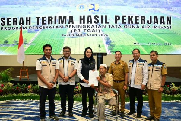 Alhamdulillah, saya menyampaikan apresiasi atas terlaksananya pembangunan jaringan irigasi melalui program P3TGAI.