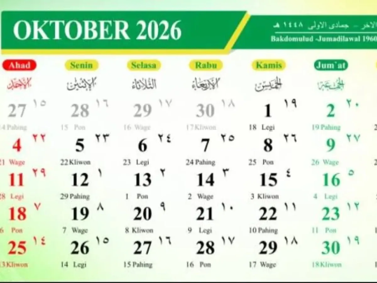 30 Oktober 2026, Cek Daftar Peringatan Hari Ini